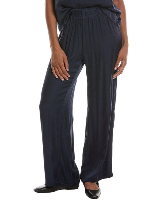 PERFECTWHITETEE Blue Camile Luxe Satin Straight Leg Pant