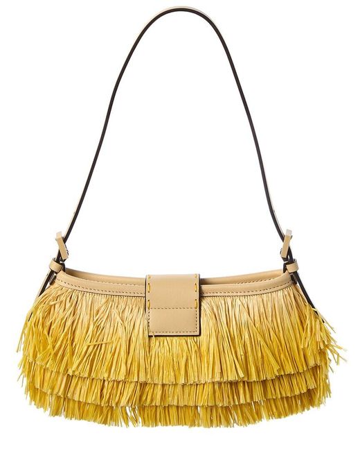 Fendi Metallic Baby Raffia Shoulder Bag