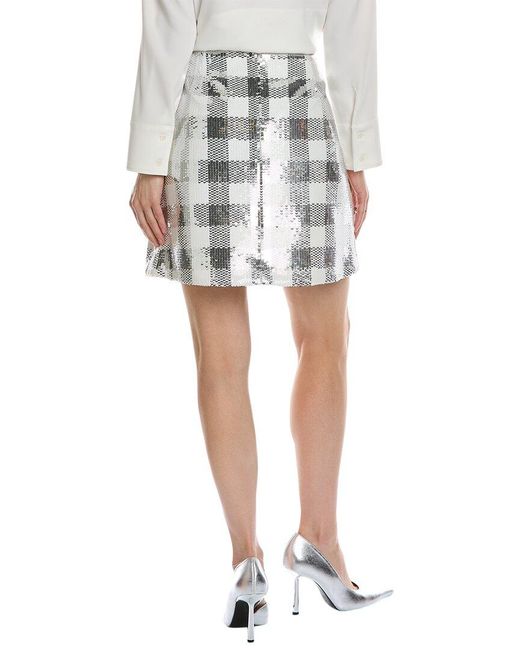 Carolina Herrera White Sequin Mini Skirt