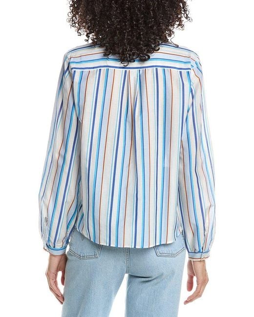 Marella Blue Nancy Silk-Blend Shirt