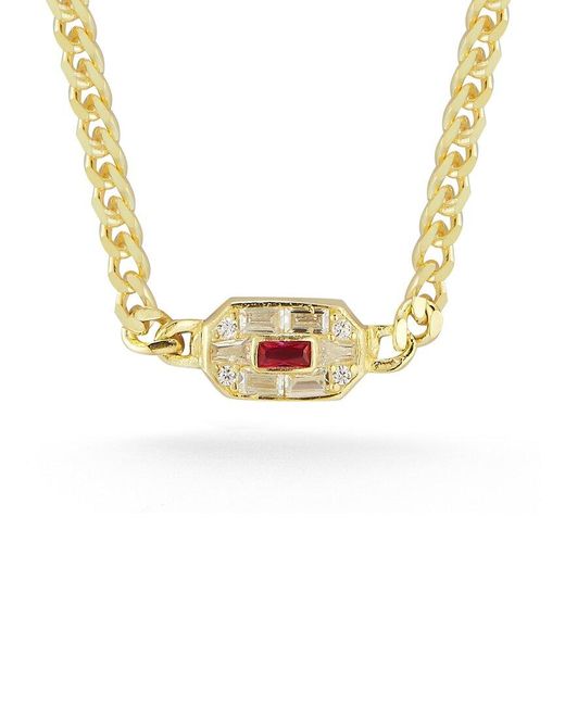 Sphera Milano Metallic 14k Over Silver Cz Choker Necklace