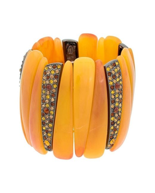 Kenneth Jay Lane Orange Stretch Bracelet