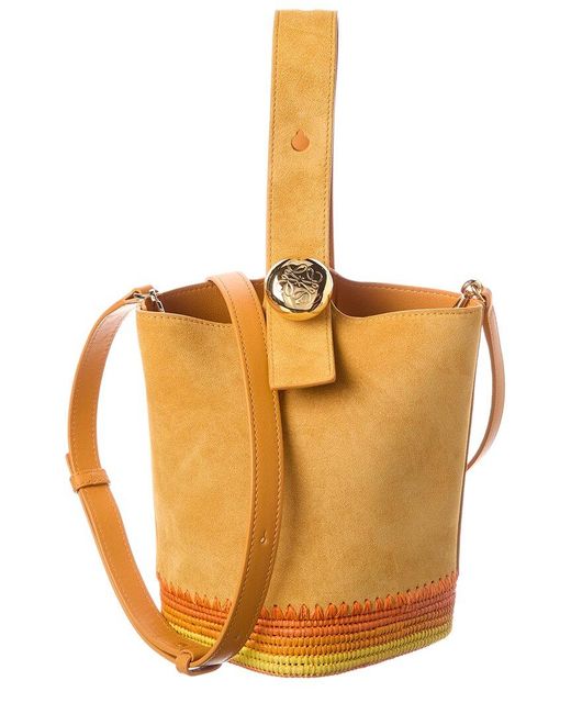 Loewe Orange Pebble Mini Suede Bucket Bag