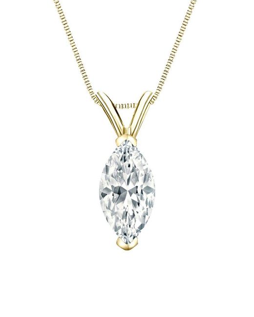 Sabrina Designs Lab Grown Diamonds Metallic 14K 4.00 Ct. Tw. Lab-Grown Diamond Solitaire Pendant