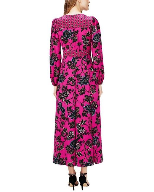 Diane von Furstenberg Red China Vine Floral Midi Dress