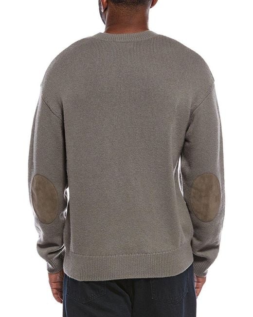 FRAME Gray Suede Patch Sweater for men