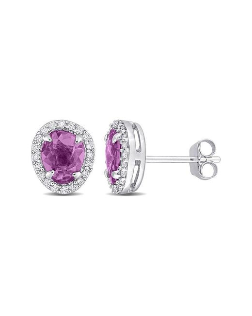 Rina Limor Pink 14k 1.02 Ct. Tw. Purple Sapphire Earrings