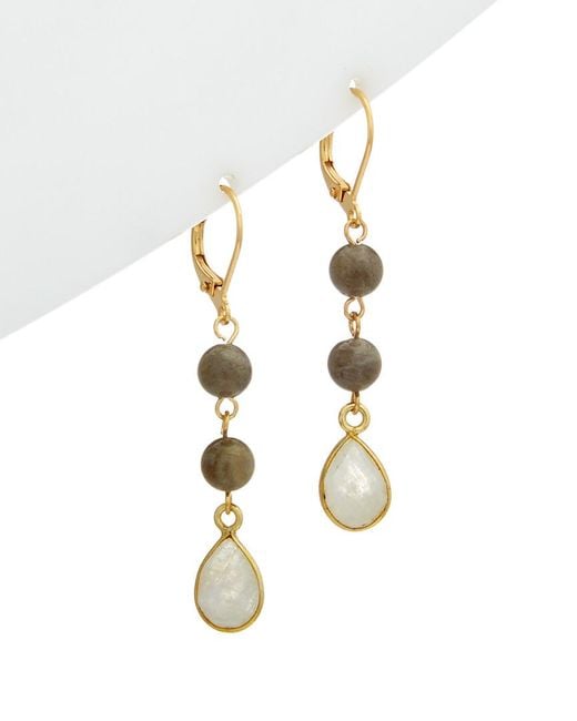 Rachel Reinhardt Jewelry Metallic 14k Over Silver Gemstone Drop Earrings