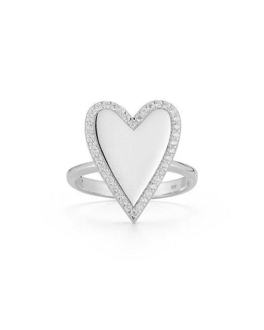 Glaze Jewelry White Silver Heart Ring