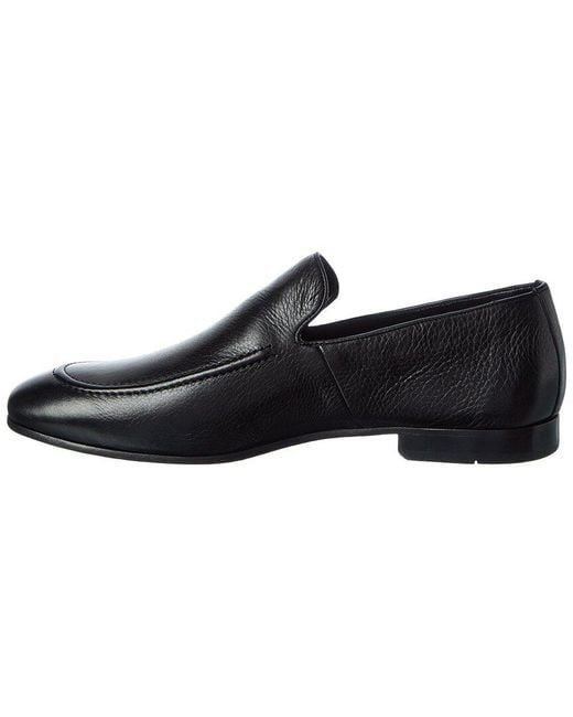 Donald J Pliner Black Tristancy Footwear Leather Slip-on for men