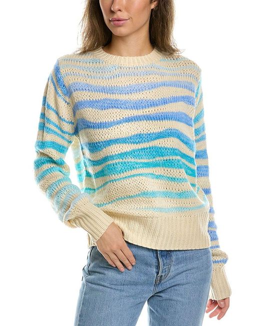 Lea & Viola Blue Space Dye Wool-blend Sweater