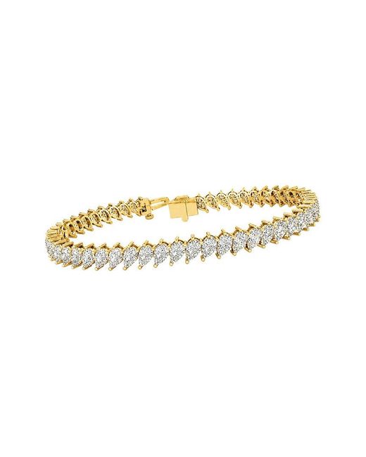 Lab Grown Diamonds Metallic 14K 9.36 Ct. Tw. Lab-Grown Diamond Tennis Bracelet