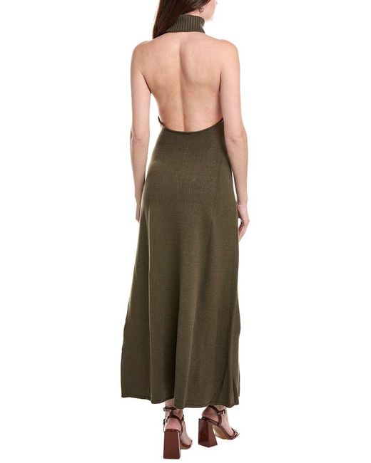 WeWoreWhat Green Open Back Halter Maxi Dress