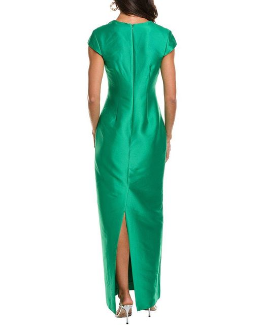Badgley Mischka Green Cap Sleeve Gown