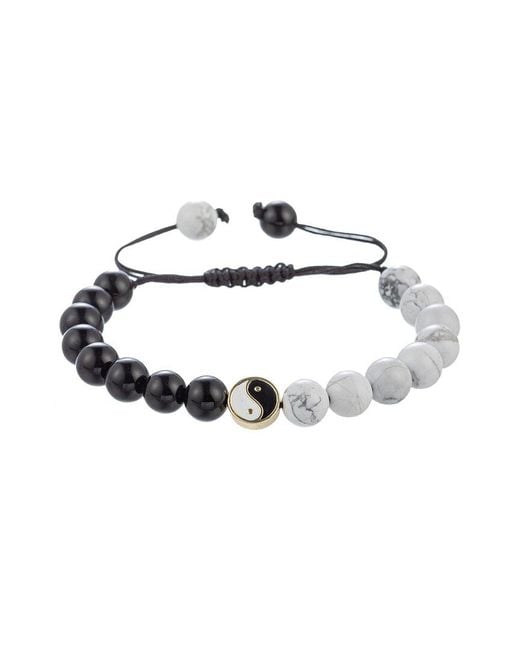 Eye Candy LA Metallic Howlite Yin & Yang Agate Bracelet for men