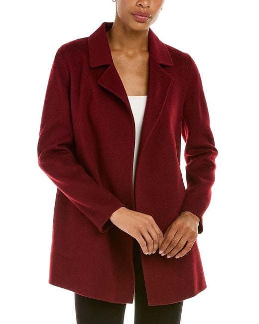 Theory Sileena Wool & Cashmereblend Coat in Red Lyst