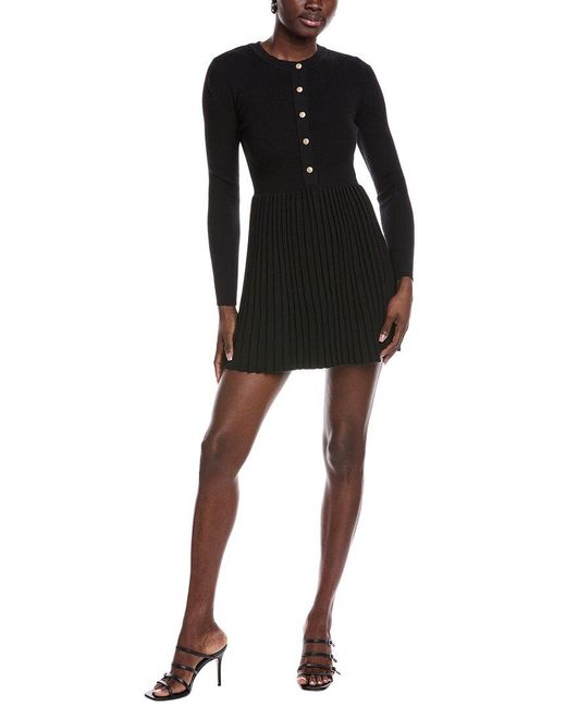 JLuxe Black Pleated Sweaterdress