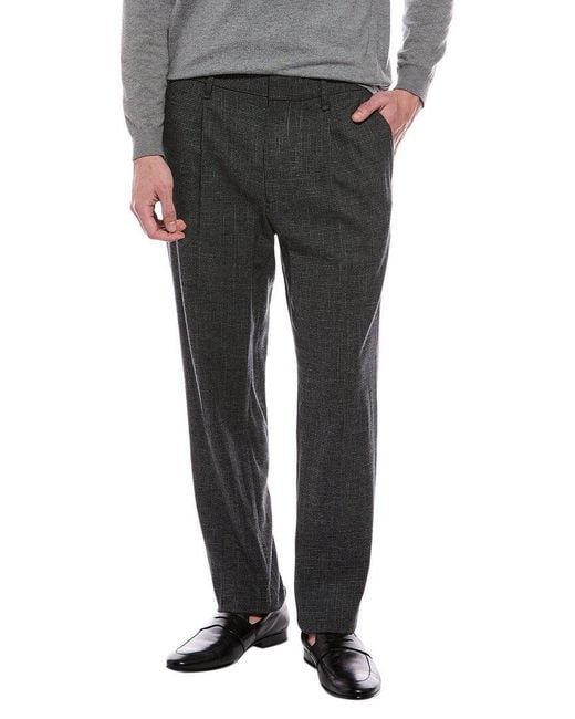 Rag & Bone Black Evan Wool & Linen-Blend Pleated Trouser for men