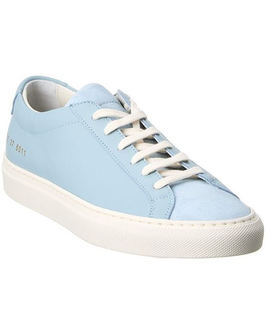 Common Projects Original Achilles Leather & Suede Sneaker in Blue | Lyst