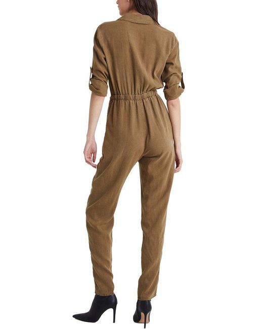 Bella Dahl Natural Roll Tab Sleeve Jumpsuit