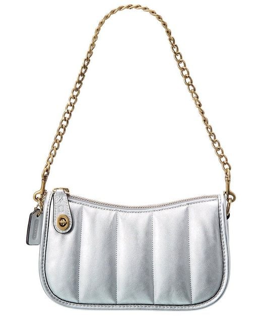 COACH Swinger Quilted Leather Crossbody in Metallic Lyst