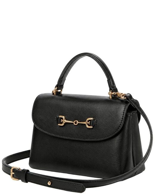 Sam Edelman Black Loraine Top Handle Leather Crossbody