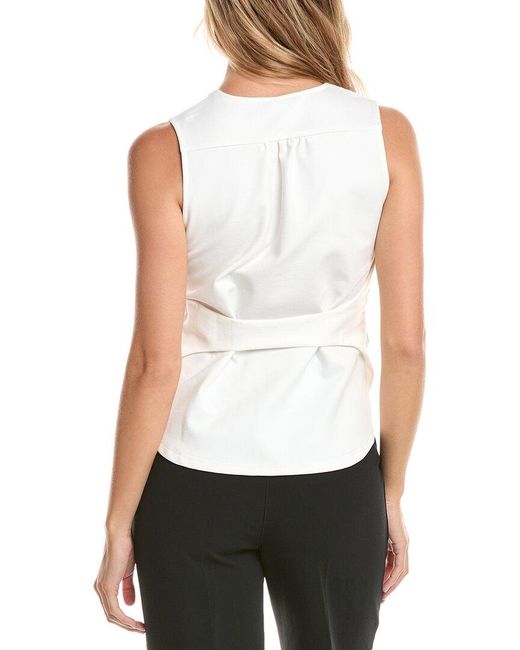 Gracia White Button Vest