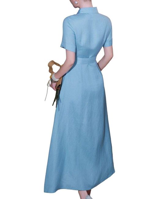 BRC By BURRYCO Blue Short Sleeve Shirt Dress