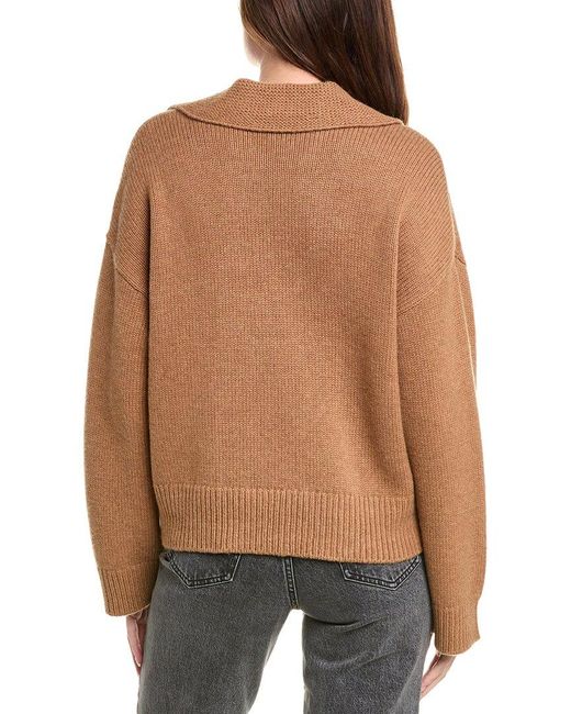 Rag & Bone Brown Danica Wool & Cashmere-Blend Polo Sweater
