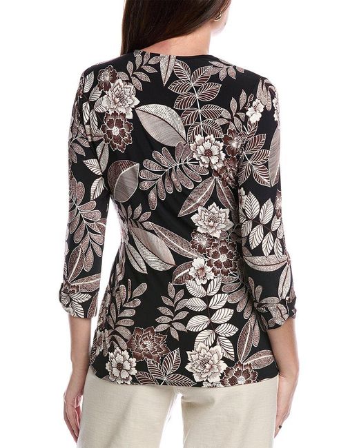 Jones New York Gray Wrap Top