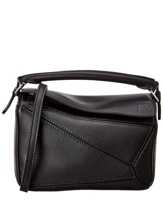Loewe Black Leather Puzzle Bag