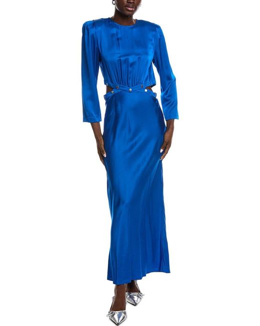 Sandro Blue Woven Maxi Dress