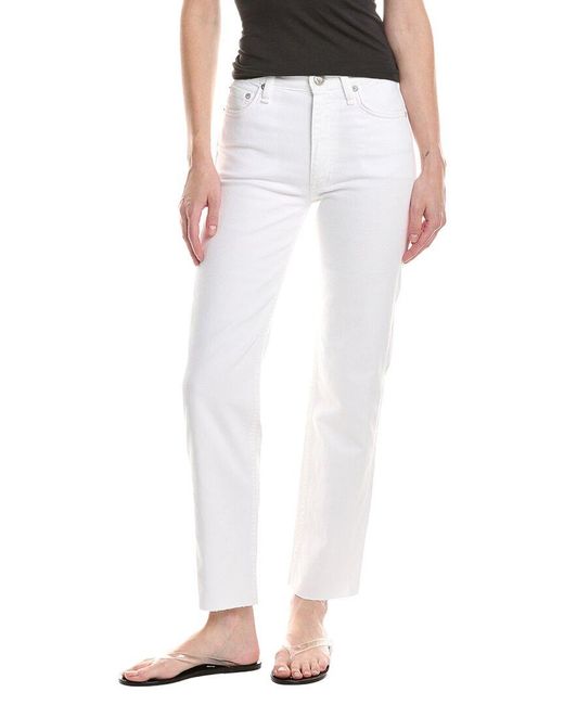 Rag & Bone White Harlow Ankle Jean