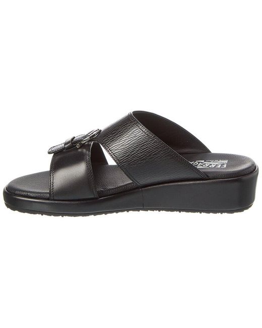 Ferragamo Brown Murray Leather Sandal for men