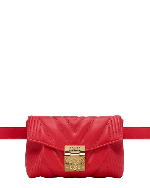 MCM Red Patricia Leather Crossbody