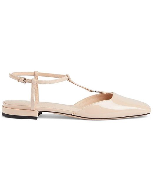 Gucci Pink Double G Patent Ballet Flat