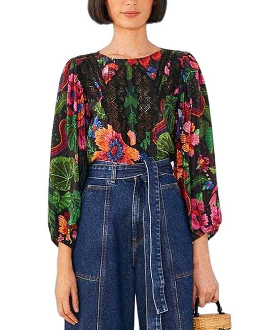 Farm Rio Black Blouse