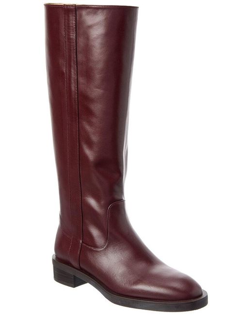 Stuart Weitzman Red Lenora Leather Knee-High Boot