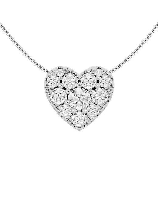 Lab Grown Diamonds White 14K 2.00 Ct. Tw. Lab-Grown Diamond Heart Pendant Necklace