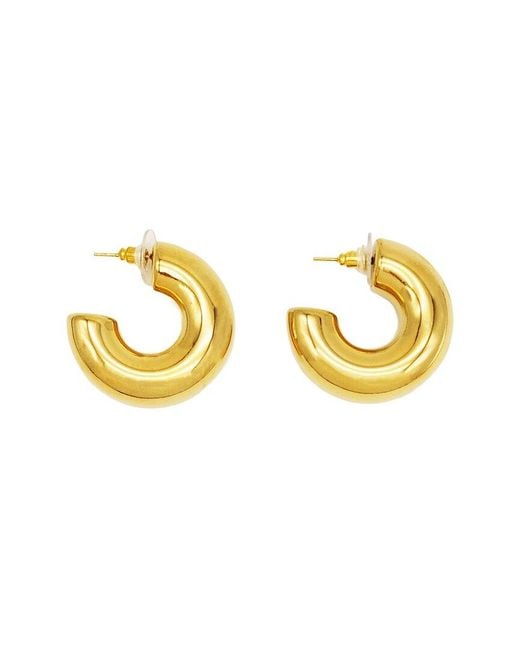 petit moments Metallic 18K Plated Stainless Steel Hoop Earrings
