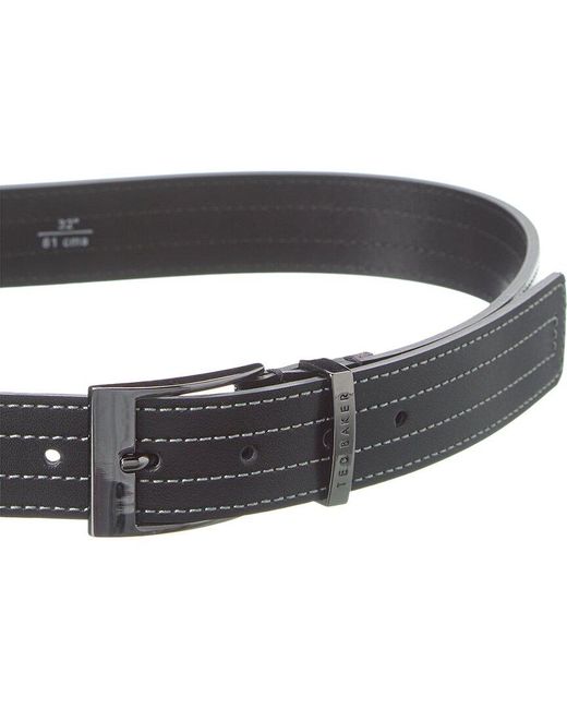 Ted Baker Black Bosmat Leather Belt for men