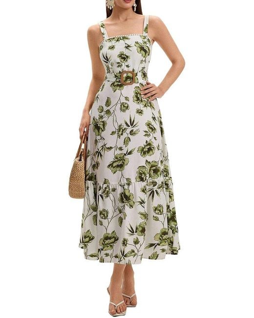 MIRA RICHI Green Midi Dress