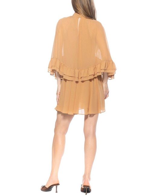 Alexia Admor Natural Vespera Mock Neck Ruffle Mini Dress