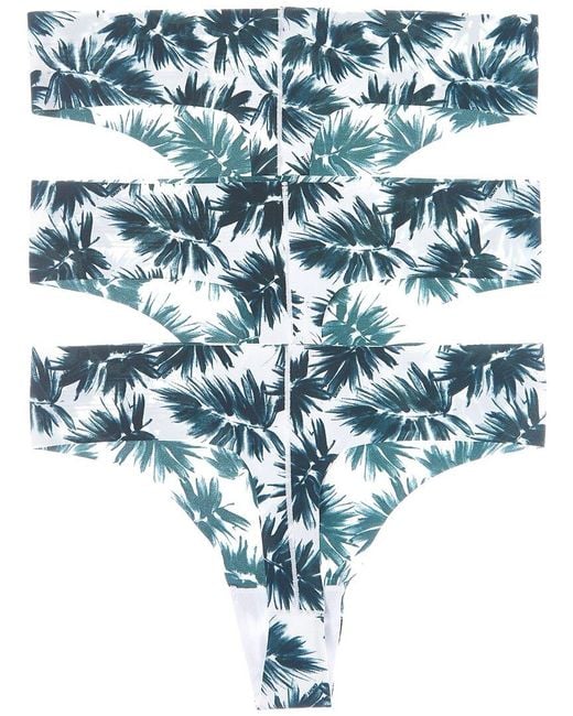DKNY Blue 3Pk Litewear Cut Anywhere Thong