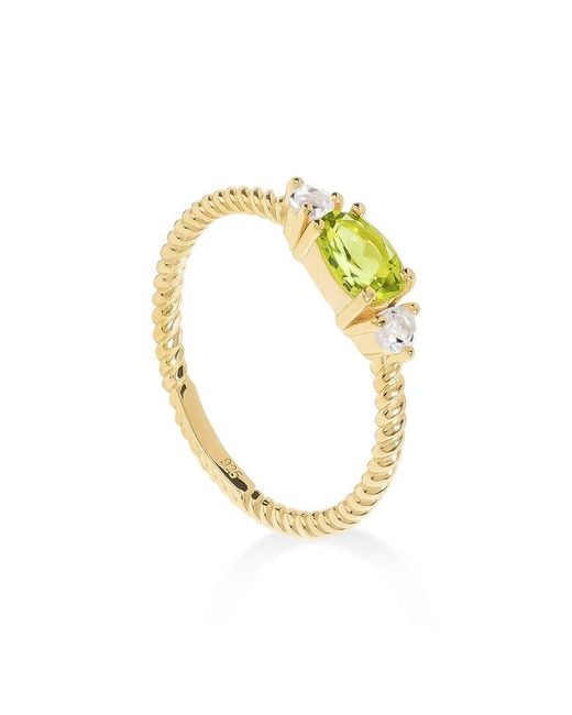 TIRAMISU Metallic 14K Over 0.69 Ct. Tw. Gemstone Solitaire Ring