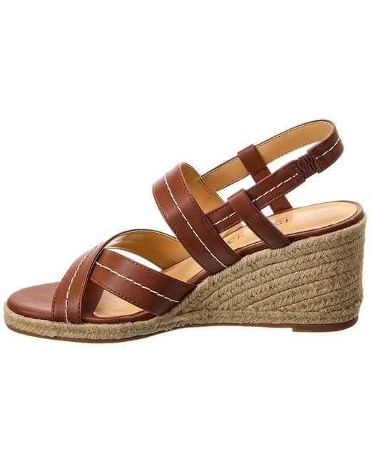 Jack Rogers Brown Polly Leather Mid Wedge Sandals