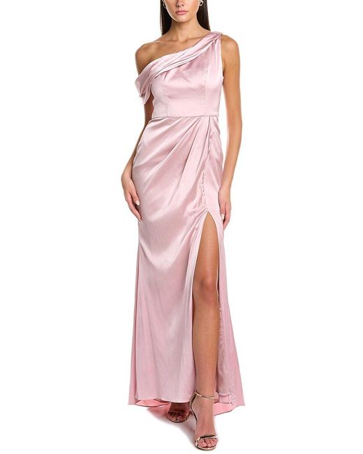 Black by Bariano Pink Madonna Draped Gown
