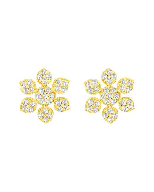 Suzy Levian Metallic 14k 0.13 Ct. Tw. Diamond Snowflake Earrings