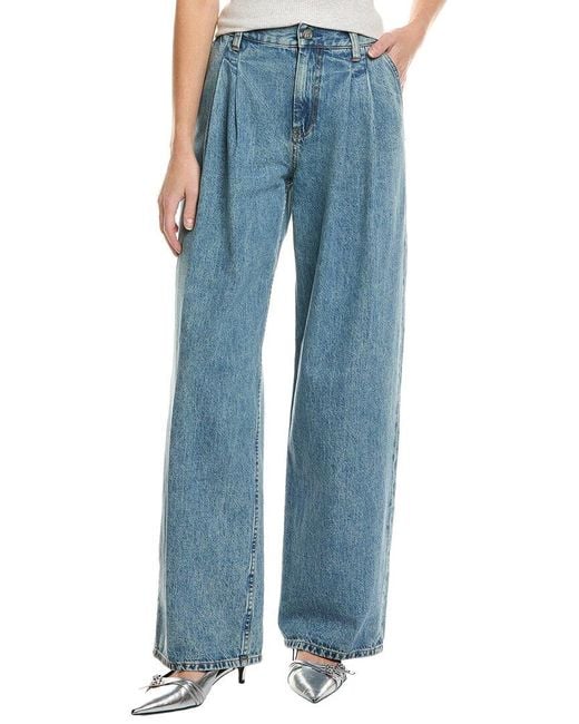 Helmut Lang Women's Blue Double Pleated Jean