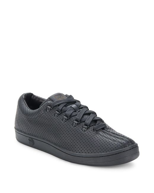 K-swiss Black Perforated Leather Sneakers for men